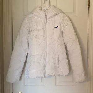 White puffer coat